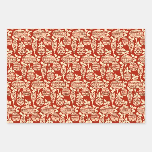  Santa en Poinsettias Collage Inpakpapier Vel (Voorkant 2)