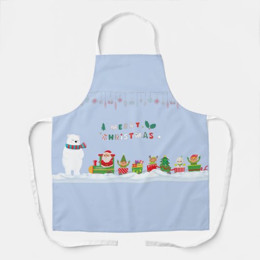 Santa en Polar Beer Schort (Voorkant)