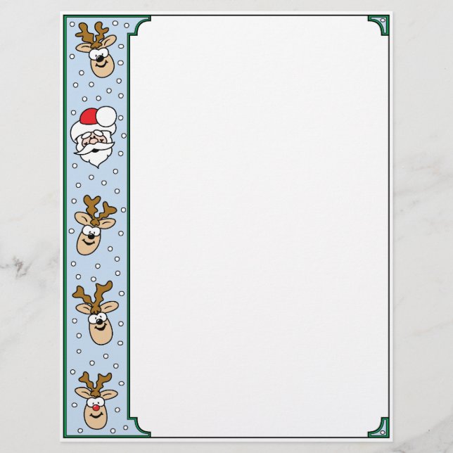 Santa en Reindeer Letterhead (Voorkant)