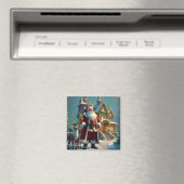 Santa en Reindeer Magnet (Insitu (Vaatwasser))