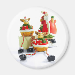 Santa en Reindeer Magnet
