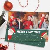 Santa en Reindeer Merry 3 Foto Feestdagenkaart