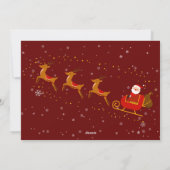 Santa en Reindeer Merry 3 Foto Feestdagenkaart (Achterkant)