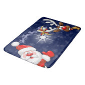 Santa en Reindeer Merry Christmass Happy Cartoon Badmat (Gekanteld)