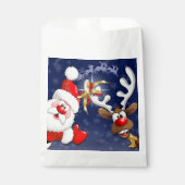 Santa en Reindeer Merry Christmass Happy Cartoon Bedankzakje (Voorkant)