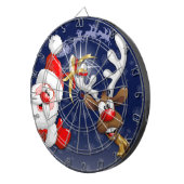 Santa en Reindeer Merry Christmass Happy Cartoon Dartbord (Voorkant Rechts)