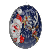 Santa en Reindeer Merry Christmass Happy Cartoon Dartbord (Voorkant Links)