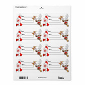 Santa en Reindeer Merry Christmass Happy Cartoon Etiket (Full Sheet)