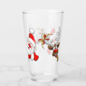 Santa en Reindeer Merry Christmass Happy Cartoon Glas (Achterkant)