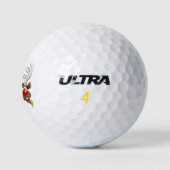 Santa en Reindeer Merry Christmass Happy Cartoon Golfballen (Logo)