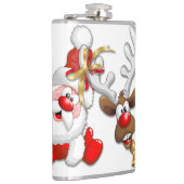 Santa en Reindeer Merry Christmass Happy Cartoon Heupfles (Rechts)