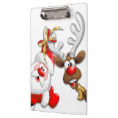Santa en Reindeer Merry Christmass Happy Cartoon Klembord (Links)