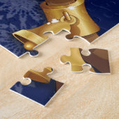 Santa en Reindeer Merry Christmass Happy Cartoon Legpuzzel (Zijkant)