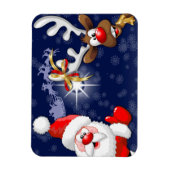 Santa en Reindeer Merry Christmass Happy Cartoon Magneet (Verticaal)
