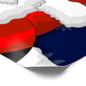 Santa en Reindeer Merry Christmass Happy Cartoon Perfect Poster (Hoek)