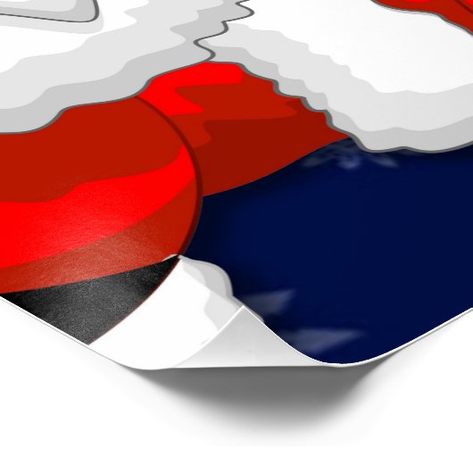 Santa en Reindeer Merry Christmass Happy Cartoon Perfect Poster (Hoek)