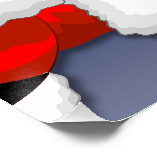 Santa en Reindeer Merry Christmass Happy Cartoon Perfect Poster (Hoek)