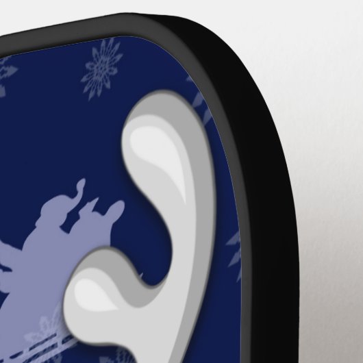 Santa en Reindeer Merry Christmass Happy Cartoon Pickleball Paddle (Links Detail)