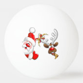 Santa en Reindeer Merry Christmass Happy Cartoon Pingpongbal (Voorkant)