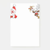 Santa en Reindeer Merry Christmass Happy Cartoon Post-it® Notes (Voorkant)