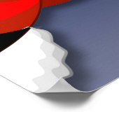 Santa en Reindeer Merry Christmass Happy Cartoon Poster (Hoek)