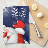 Santa en Reindeer Merry Christmass Happy Cartoon Theedoek (Quarter Fold)