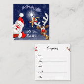Santa en Reindeer Merry Christmass Happy Cartoon Vierkante Visitekaartje (Voorkant / Achterkant)