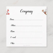 Santa en Reindeer Merry Christmass Happy Cartoon Vierkante Visitekaartje (Achterkant)