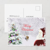 Santa en rendier briefkaart (Voorkant / Achterkant)