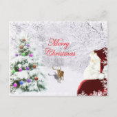 Santa en rendier briefkaart (Voorkant)