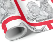 Santa en rendier cadeaupapier (Rol Hoek)