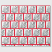 Santa en rendier cadeaupapier (Vlak)