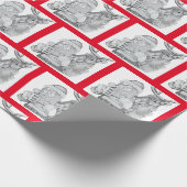 Santa en rendier cadeaupapier (Hoek)