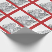 Santa en rendier cadeaupapier (Hoek)