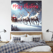 Santa en rendier canvas afdruk (Insitu (Slaapkamer))