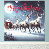 Santa en rendier canvas afdruk (Insitu (Houten vloer))
