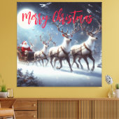 Santa en rendier canvas afdruk (Insitu (Woonkamer))