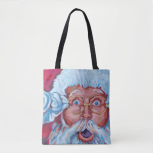 Santa en Rendier Dubbelzijdig Stevig Canvas Tas