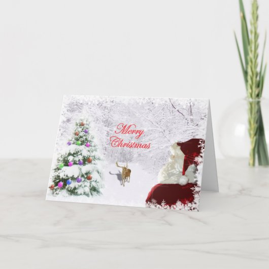 Santa en rendier kaart (Voorkant)