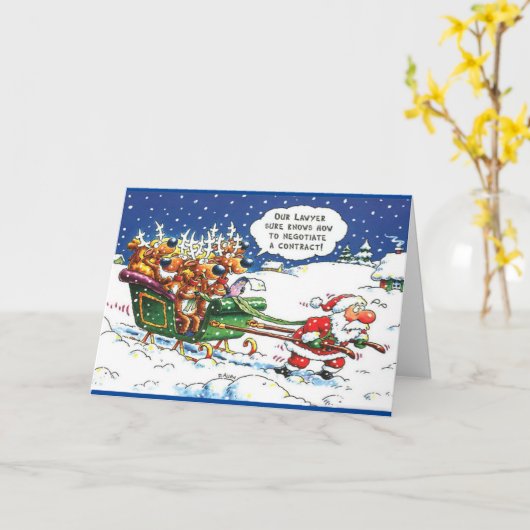 Santa en rendier kaart (Gele Bloem)