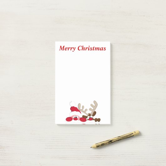 Santa en rendier post-it® notes (Op bureau)