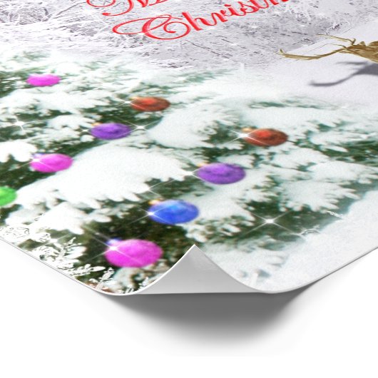 Santa en rendier poster (Hoek)