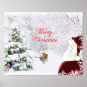 Santa en rendier poster (Voorkant)
