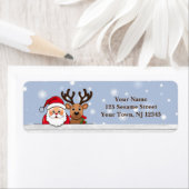 Santa en rendier retour adreslabels etiket (Insitu)