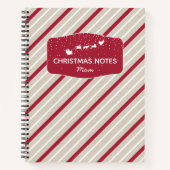 Santa en rendier Silhouette en Stripes Notitieboek (Voorkant)