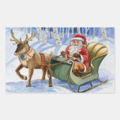 Santa en Rendier Sleigh Stickers (Voorkant)