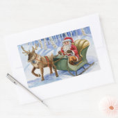 Santa en Rendier Sleigh Stickers (Envelop)