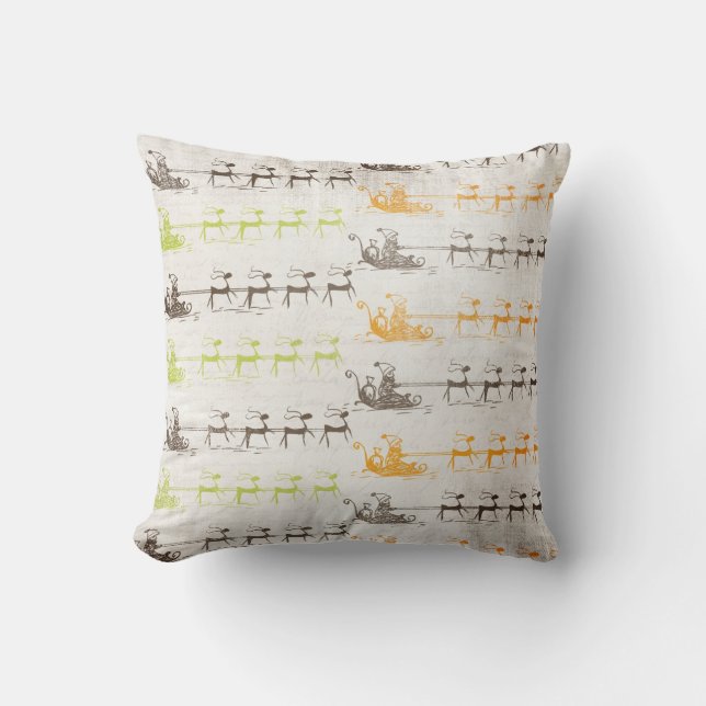 Santa en rendier  vakantie kussen (Voorkant)