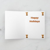 Santa en rendieren feestdagen kaart (Binnen)