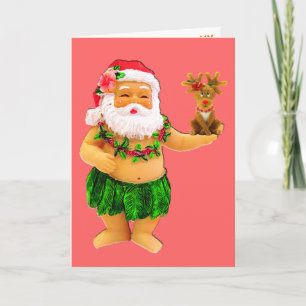 Santa en rendieren feestdagen kaart